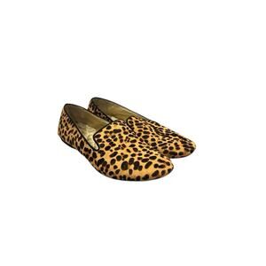 Birdies Starling Womens Cheetah Calf Hair Loafer Flat Slip-On Shoe Size 9